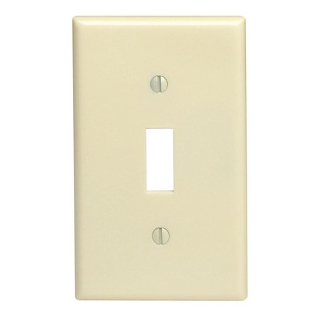 LEVITON Wallplate, 4-1/2 in L, 2-3/4 in W, 1 -Gang, Thermoset, Ivory, Smooth, 10PK M25-86001-IMP